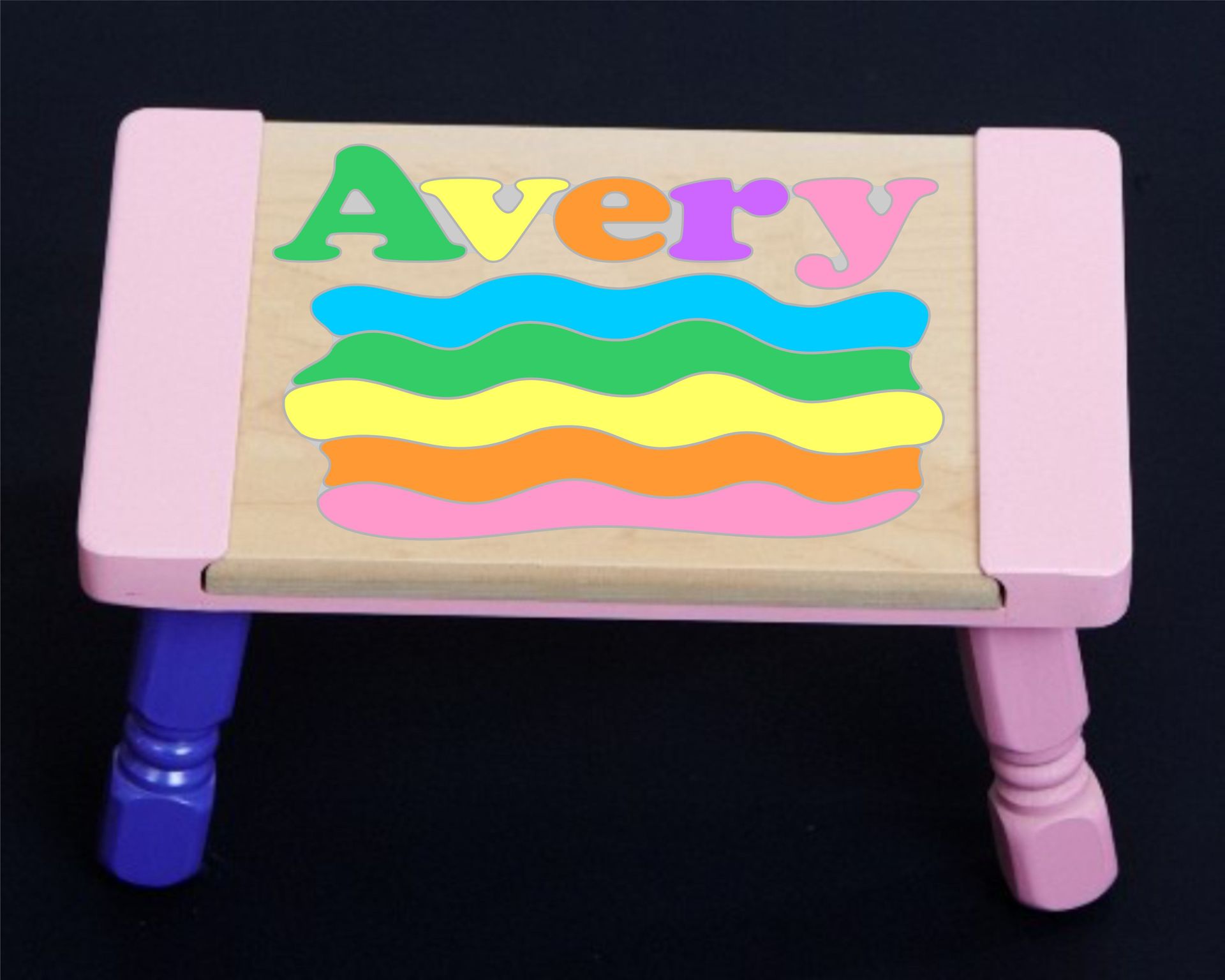 Custom Name Rainbow Puzzle Stool - Primary or Pastel - (FREE SHIPPING)