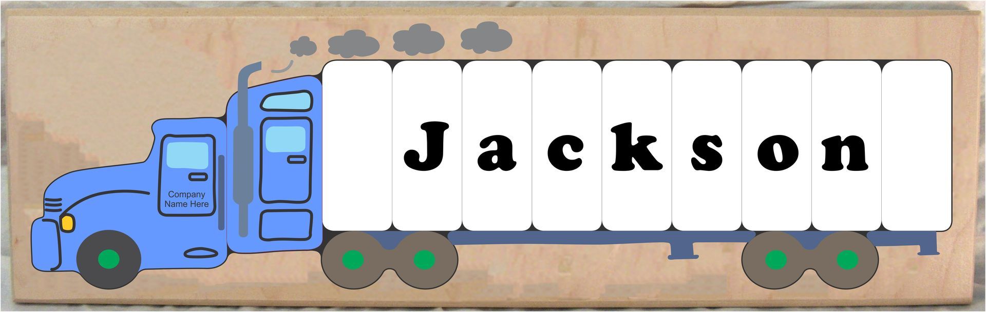 Personalized Name Long 18 Wheeler Semi Truck Theme Puzzle - (FREE SHIPPING)