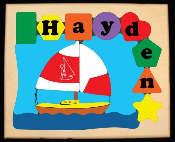 Personalized Name Sailboat Theme Puzzle - (FREE SHIPPING)