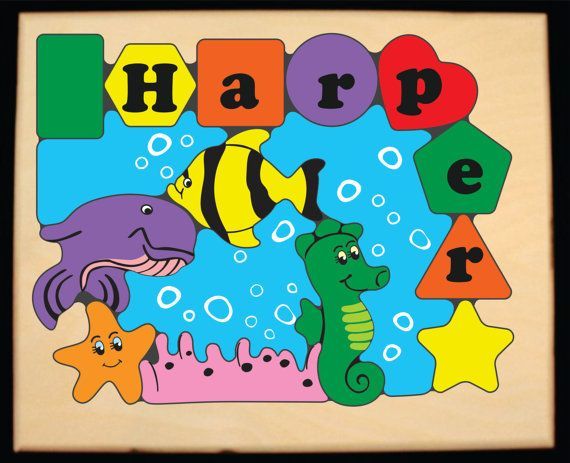 Personalized Name Under Water Fish World Theme Puzzle (FREE SHIPPING)