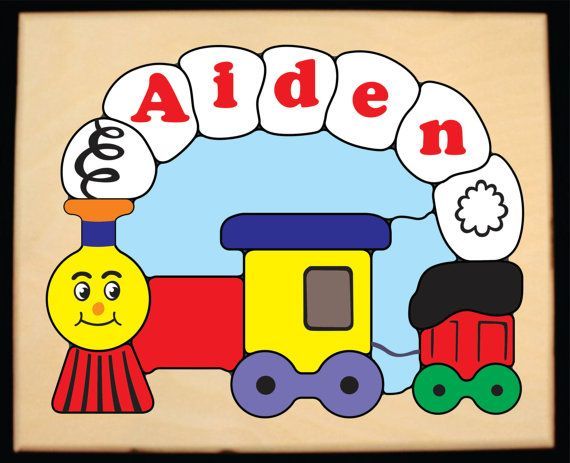 Personalized Name Small Train Theme Puzzle (FREE SHIPPING)
