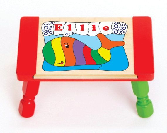 Personalized Name Whale Theme Puzzle Stool - (FREE SHIPPING)