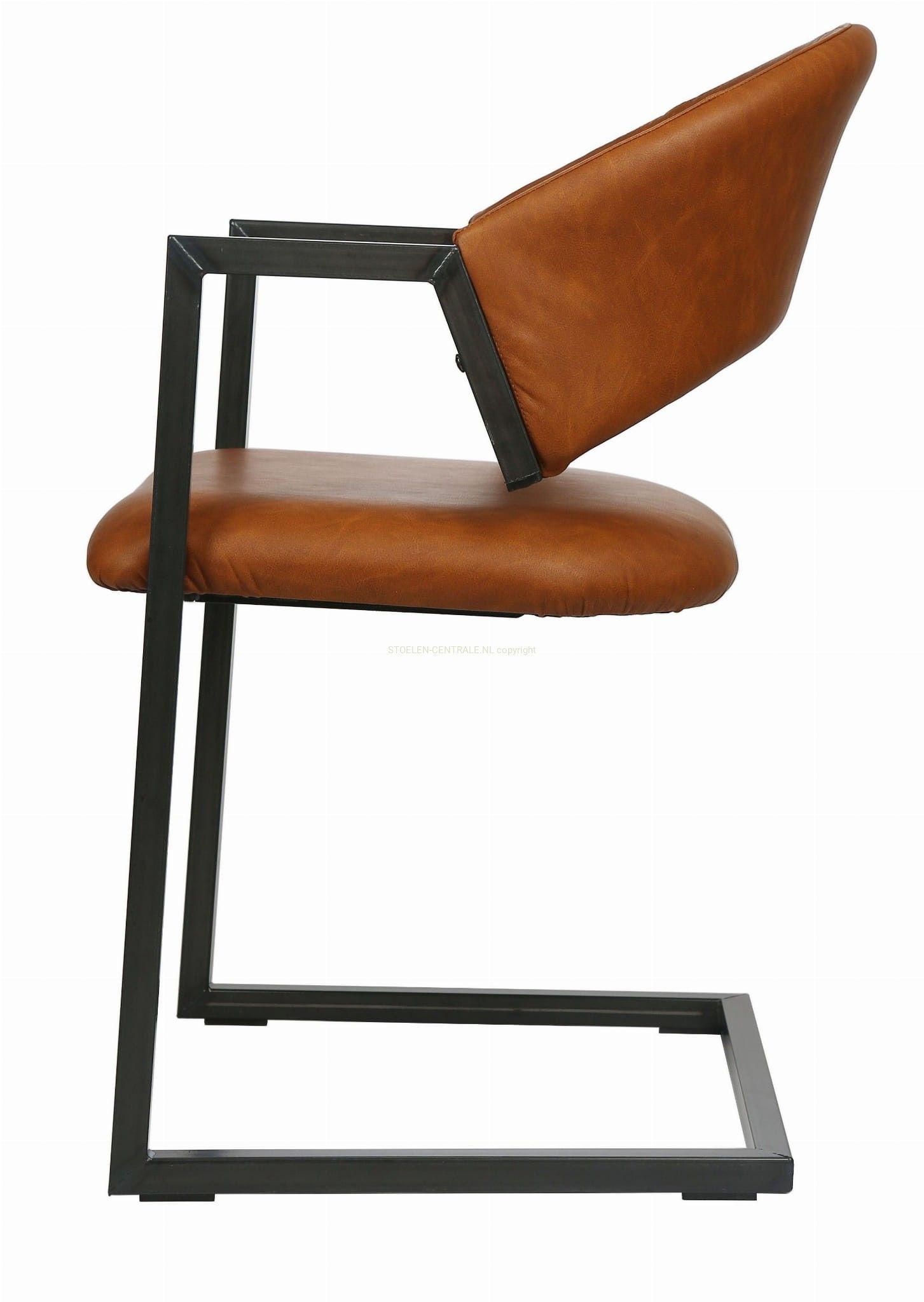 Jesse / Ruben ruw staal retro vintage stoel leer