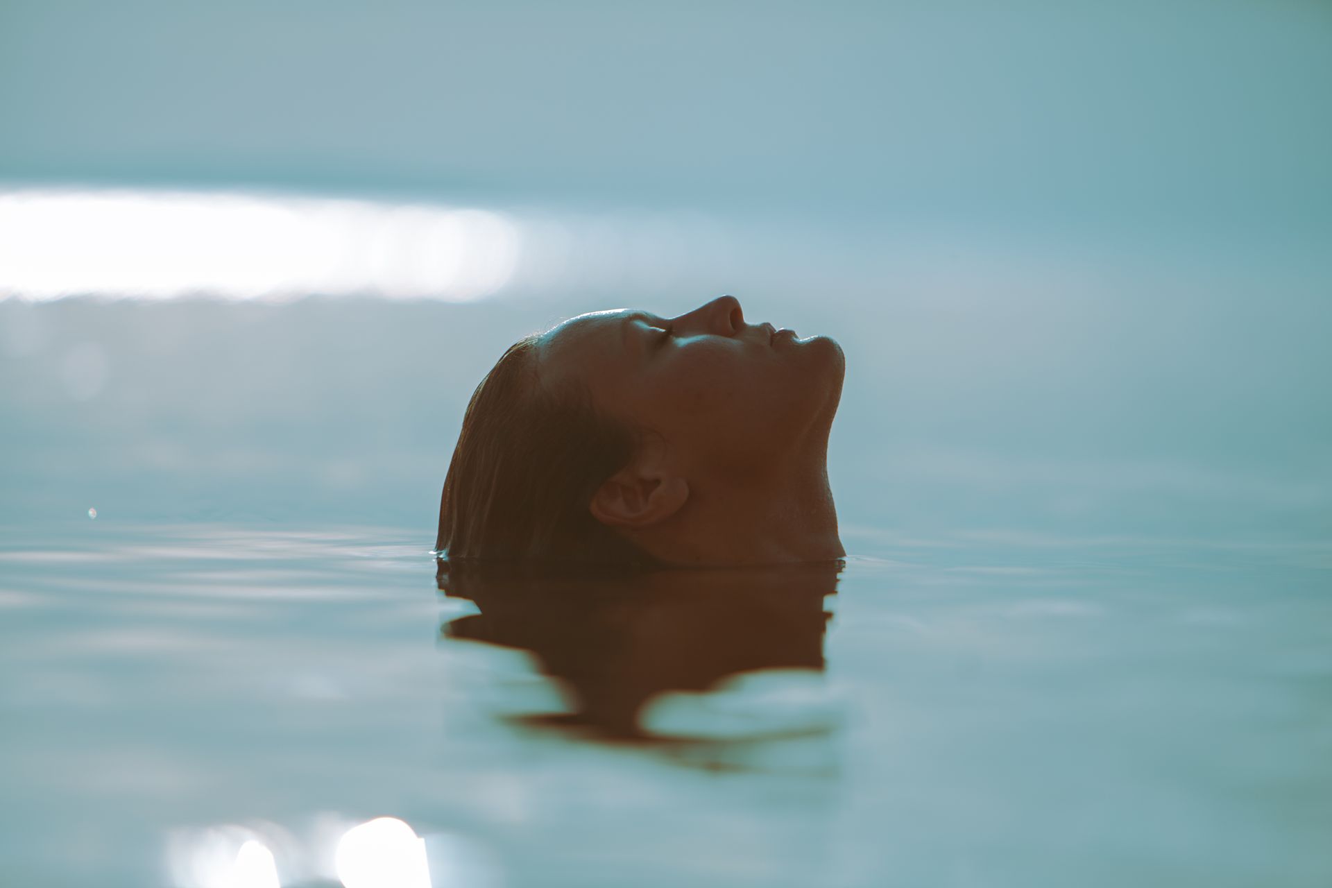 woman swimming in the ocean