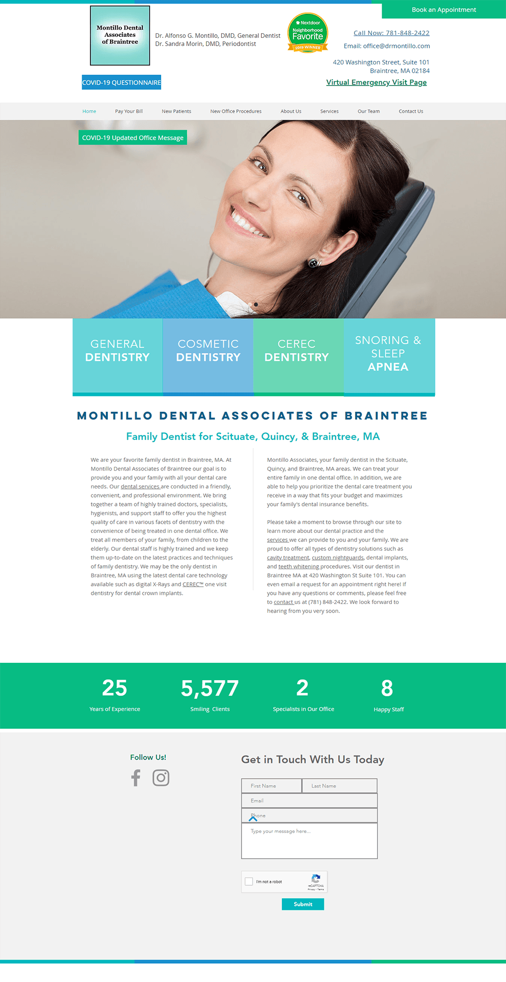 Montillo Dental Associates webpage