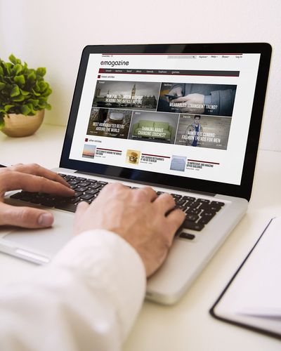 website on a laptop