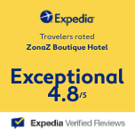 Expedia travelers rated zonaz boutique hotel exceptional 4.8 / 5