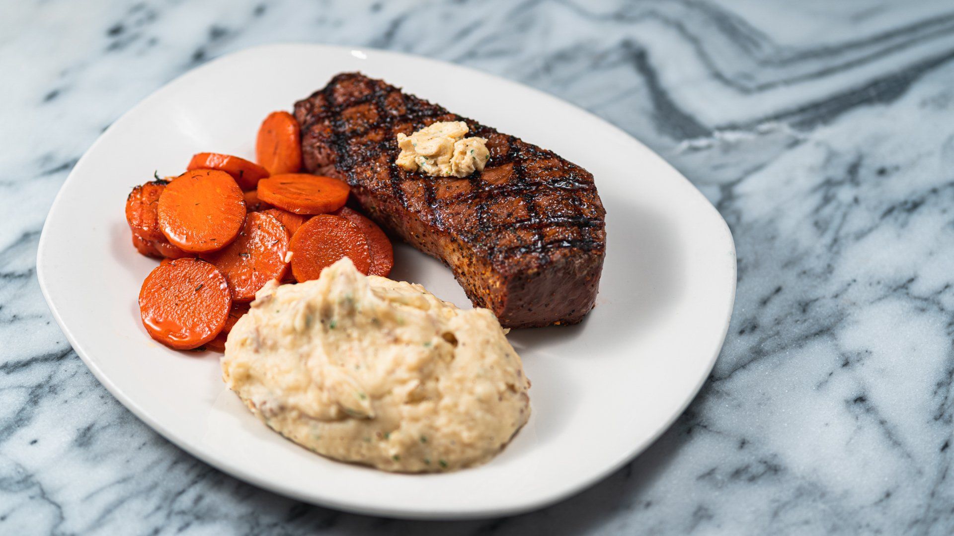steak and vegetables