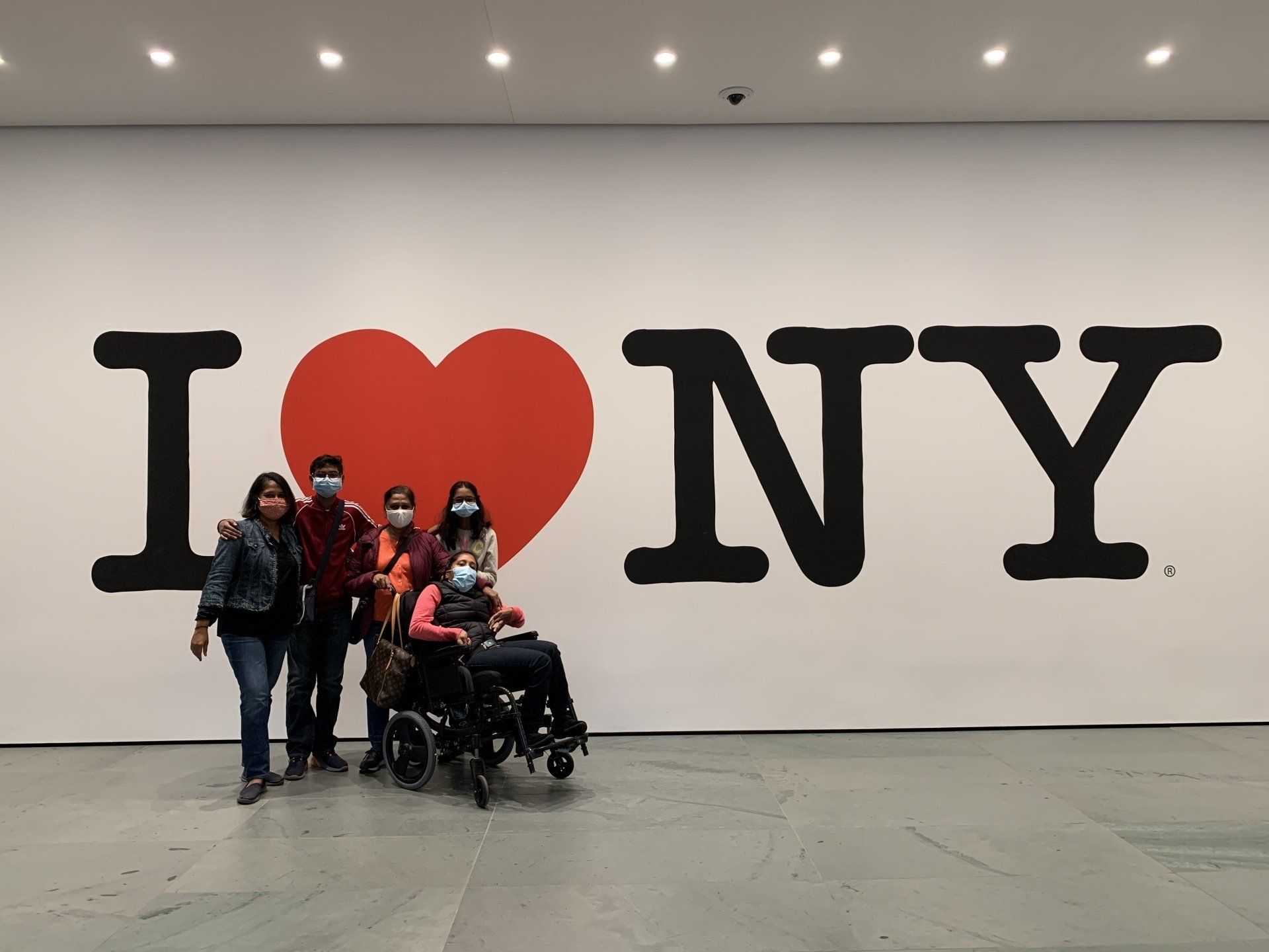 Large MoMA I LOVE NY Milton Glaser Sign Wheelchair Representation