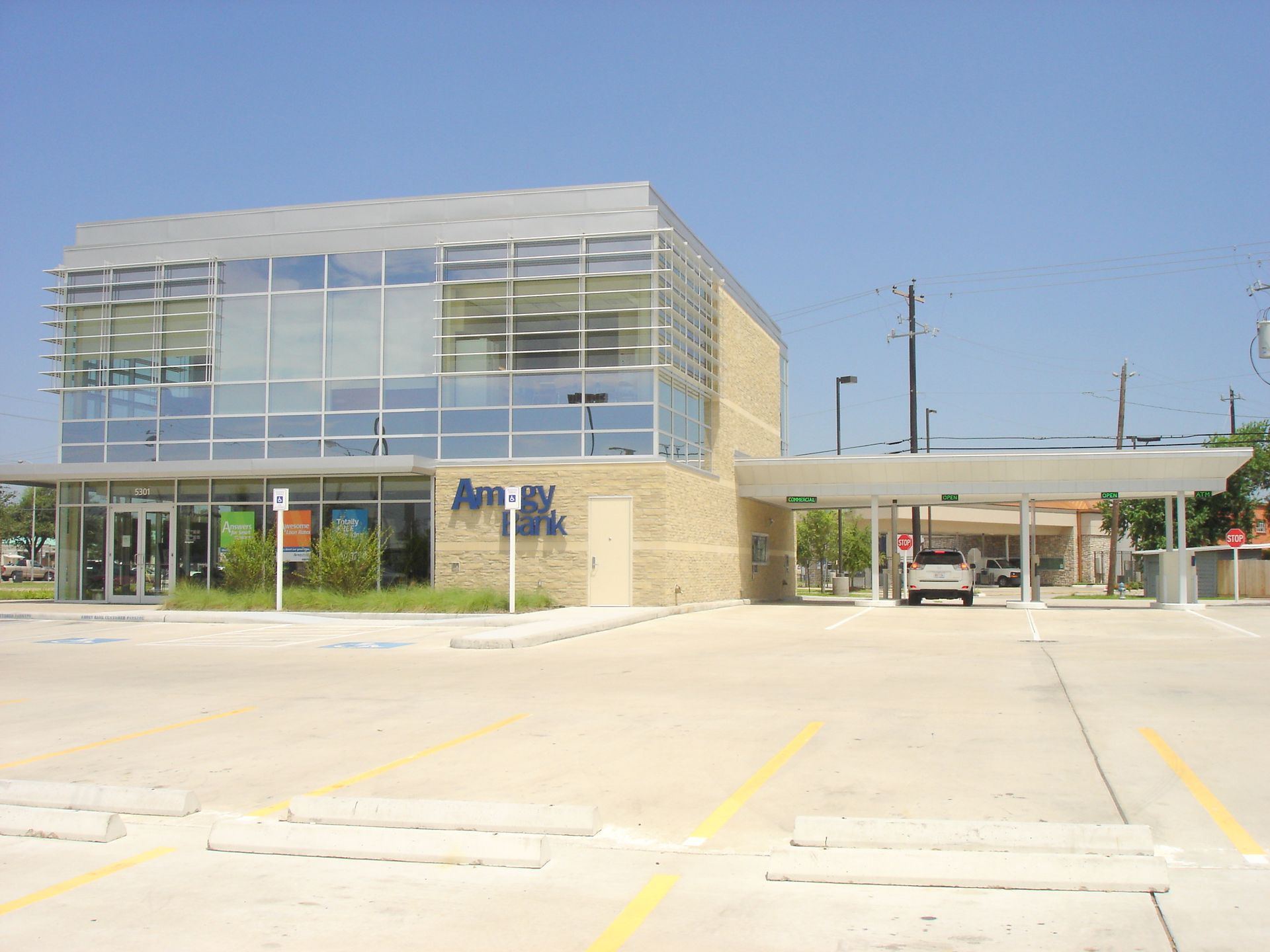 A large building with a lot of windows and the word army on it
