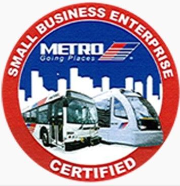 A small business enterprise logo for metro going places