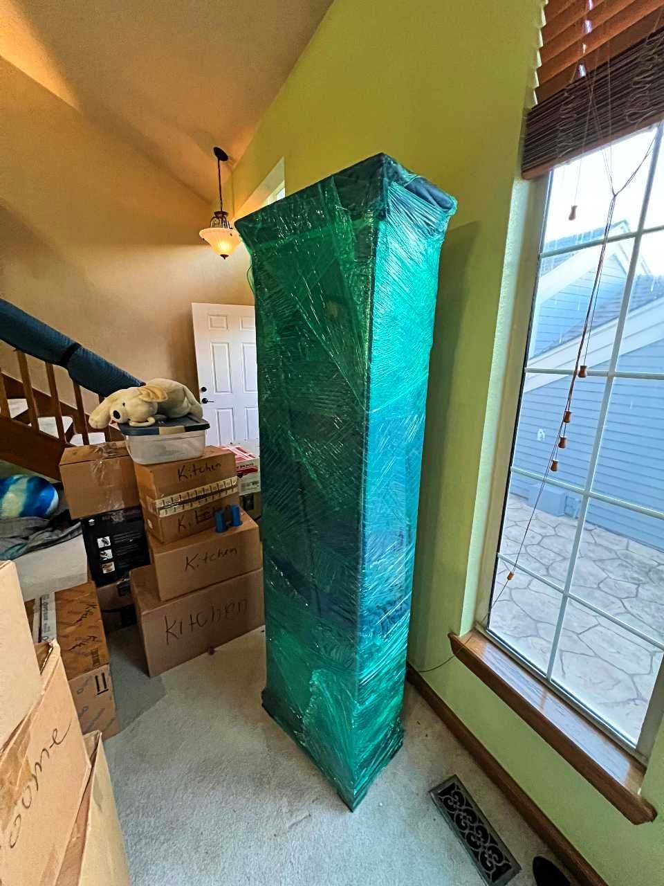 Wrapped and Protected cabinet
