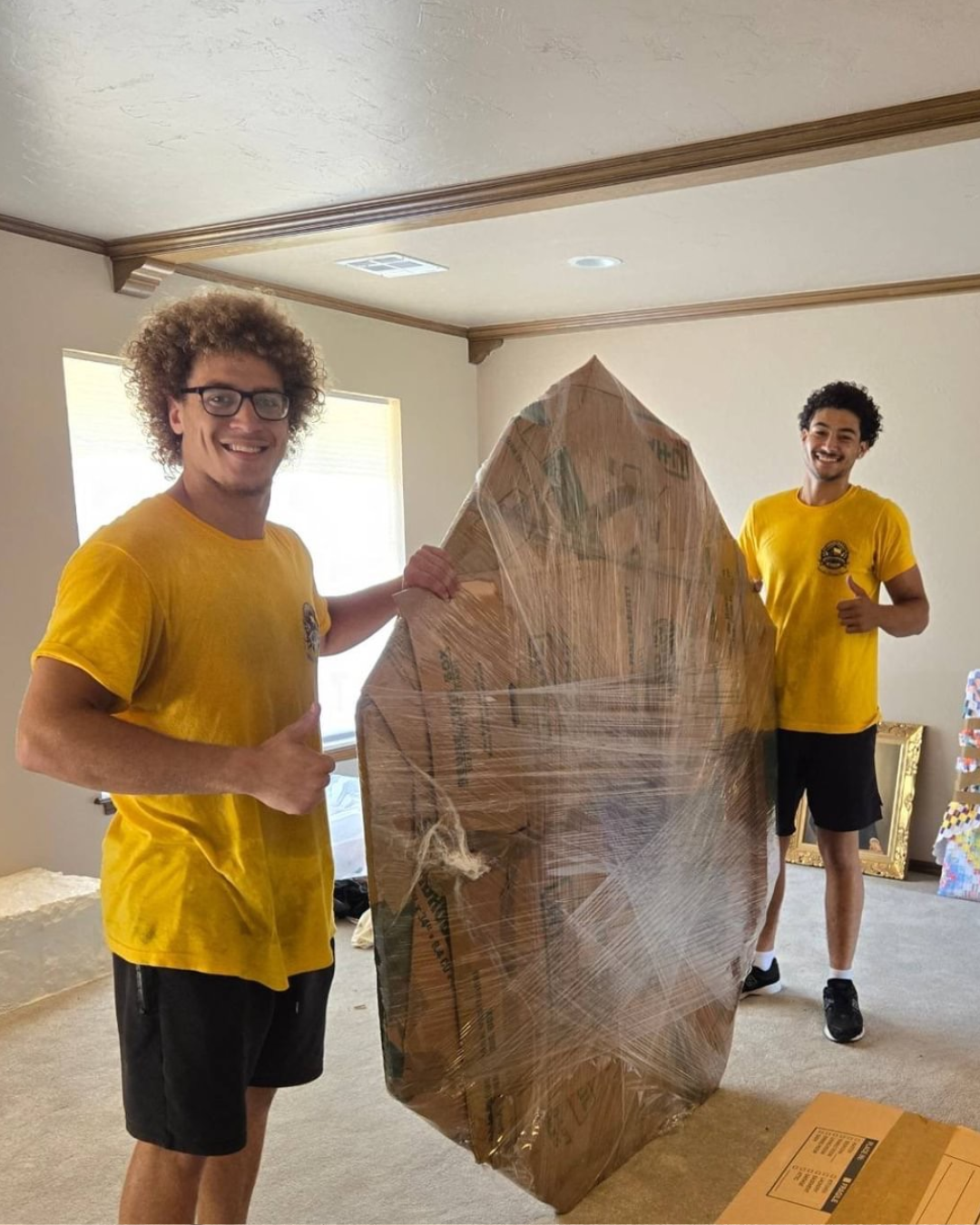 Wrapping a fragile mirror