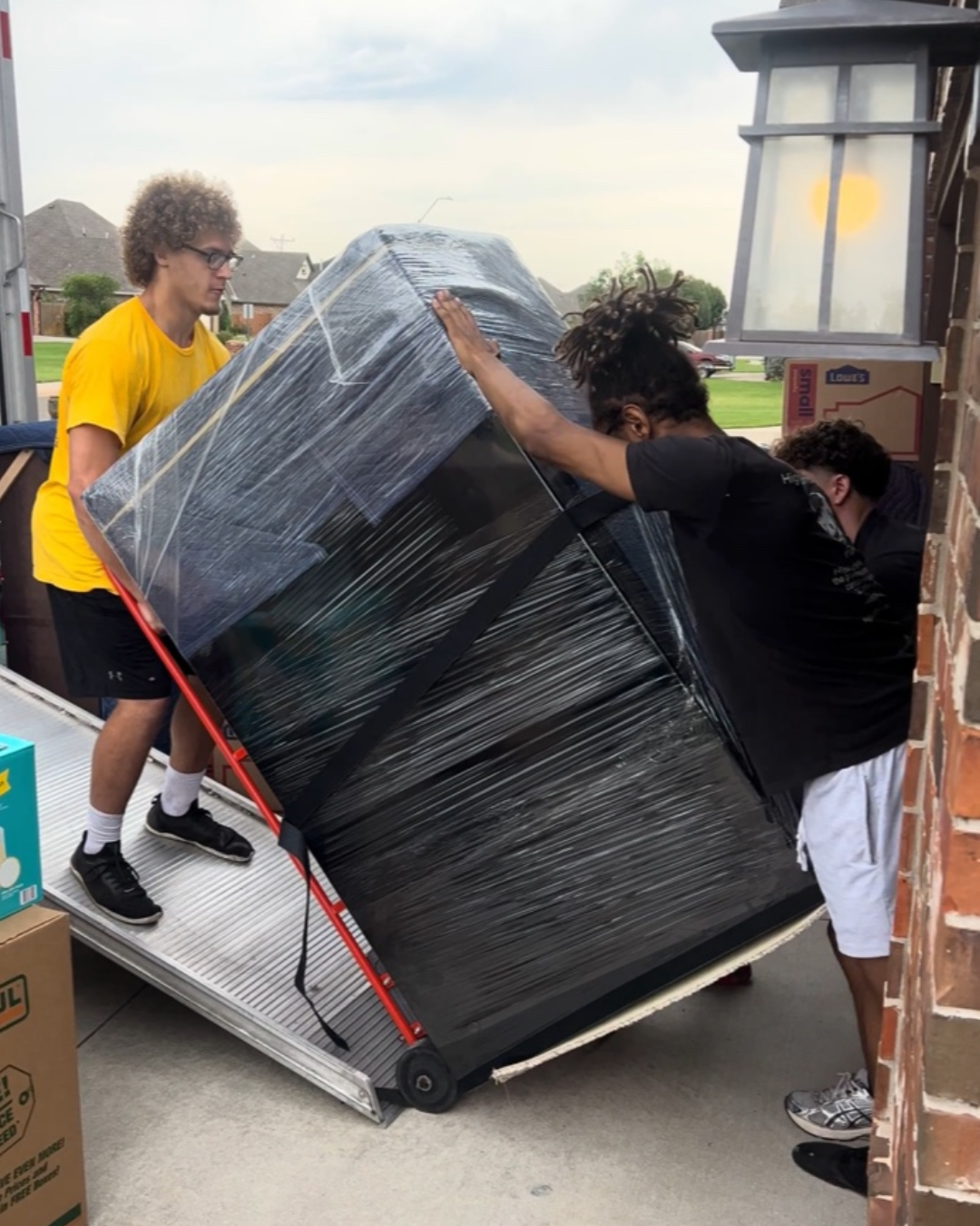 Heavy wrapped item on a ramp