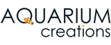 Logo pour Aquarium Creations comprenant du texte et un dessin de poisson-clown.