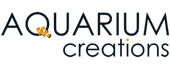 Logo pour Aquarium Creations comprenant du texte et un dessin de poisson-clown.