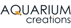 Logo pour Aquarium Creations comprenant du texte et un dessin de poisson-clown.