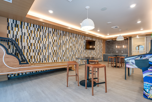 Photo of the arcade room, showing additional seating