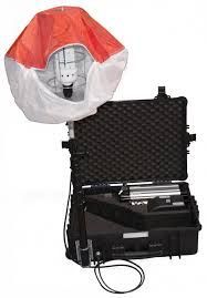 A black case with a light inside of it.