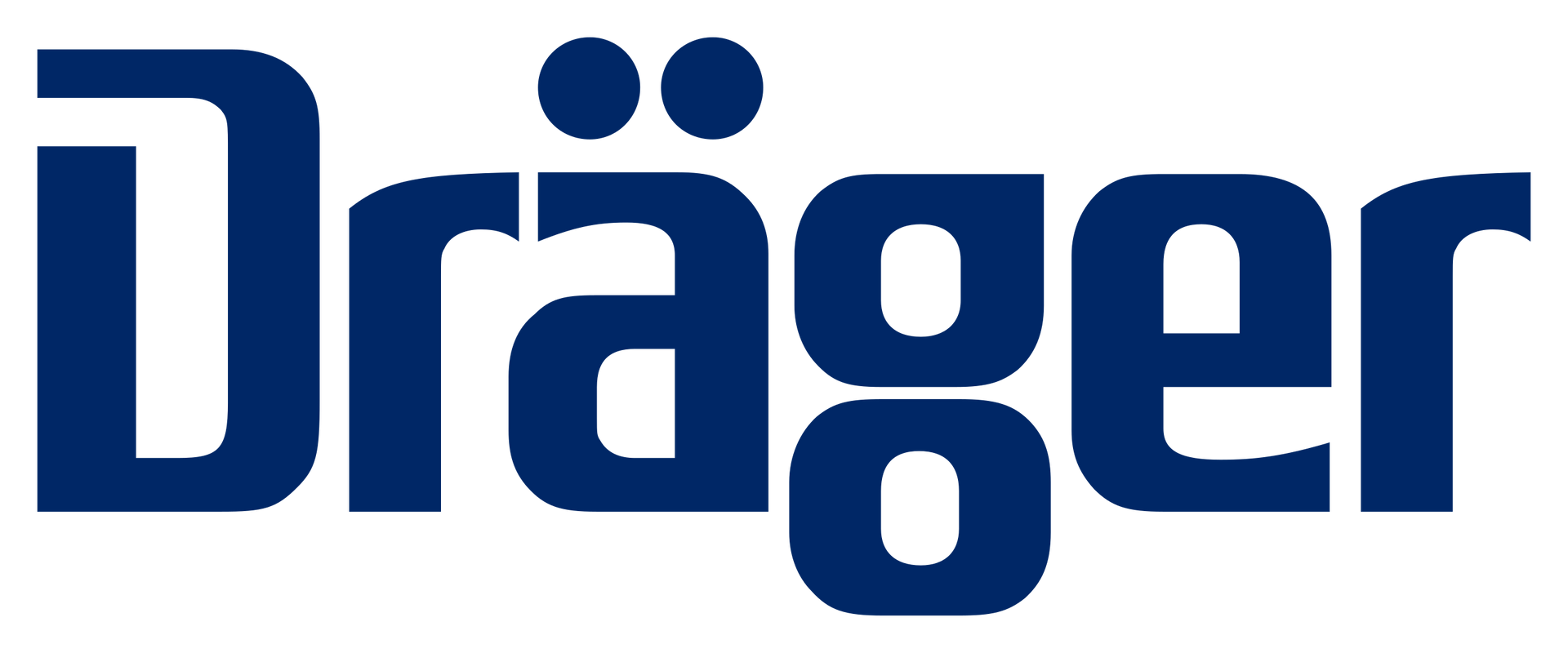 Le logo de dräger est bleu et blanc sur fond blanc.