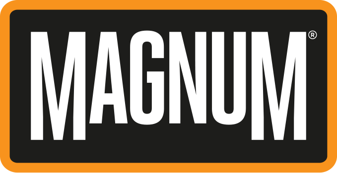 Un logo pour magnum est affiché sur un fond blanc