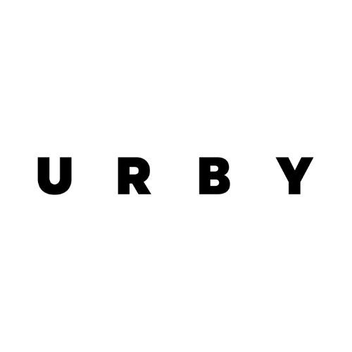 The logo for urby is black and white on a white background.