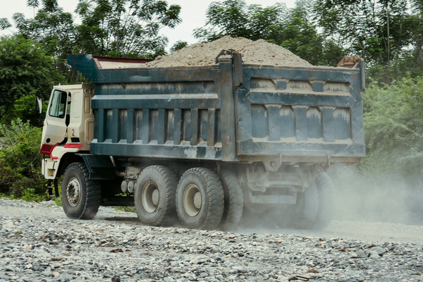dump truck hauling gravel