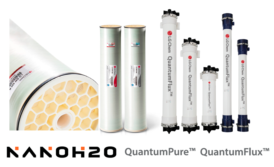 Membranas de alta eficiencia LG CHEM Nano H2O para osmosis inversa