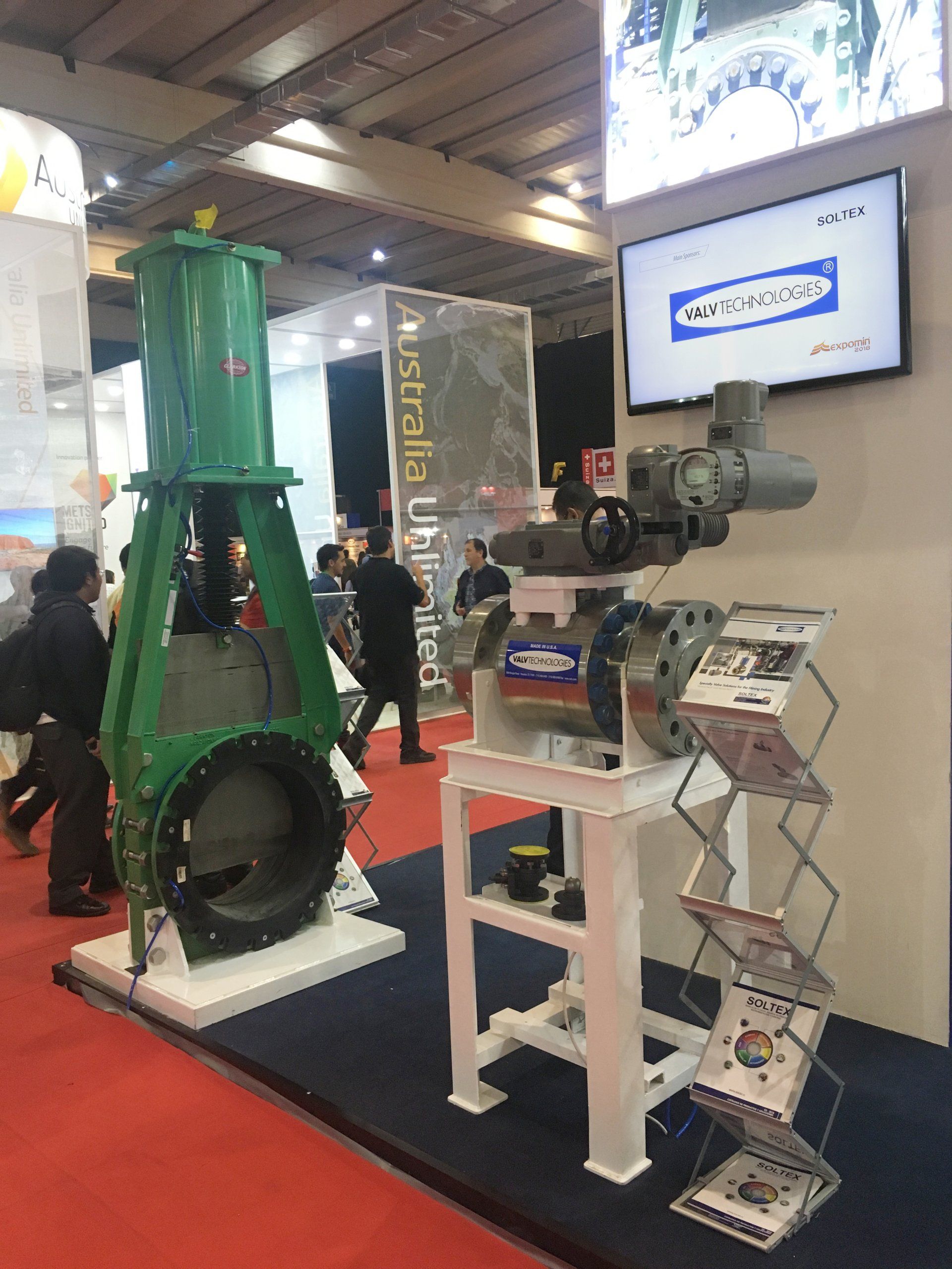 Clarkson en el stand de Soltex en Expomin 2018