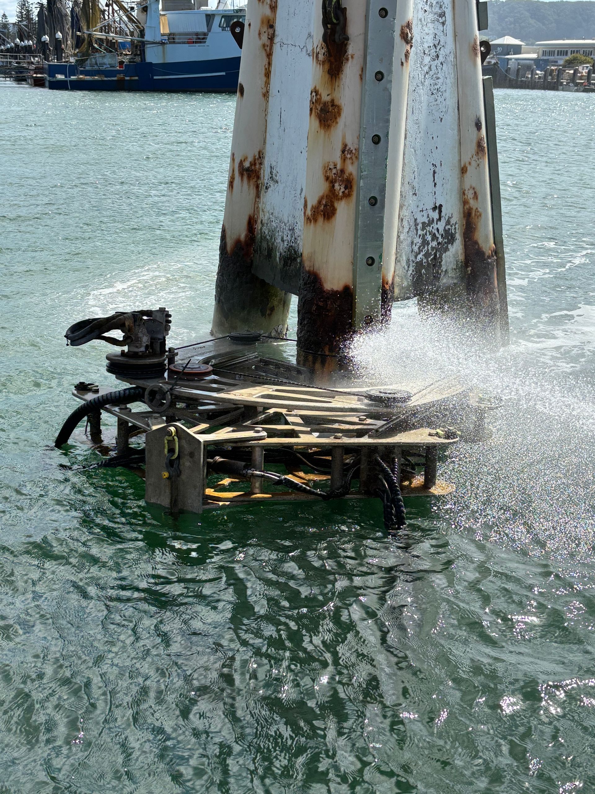 A wire saw cutting in the water — Newcastle Cut N Drill Pty Ltd In Boolaroo, NSW
