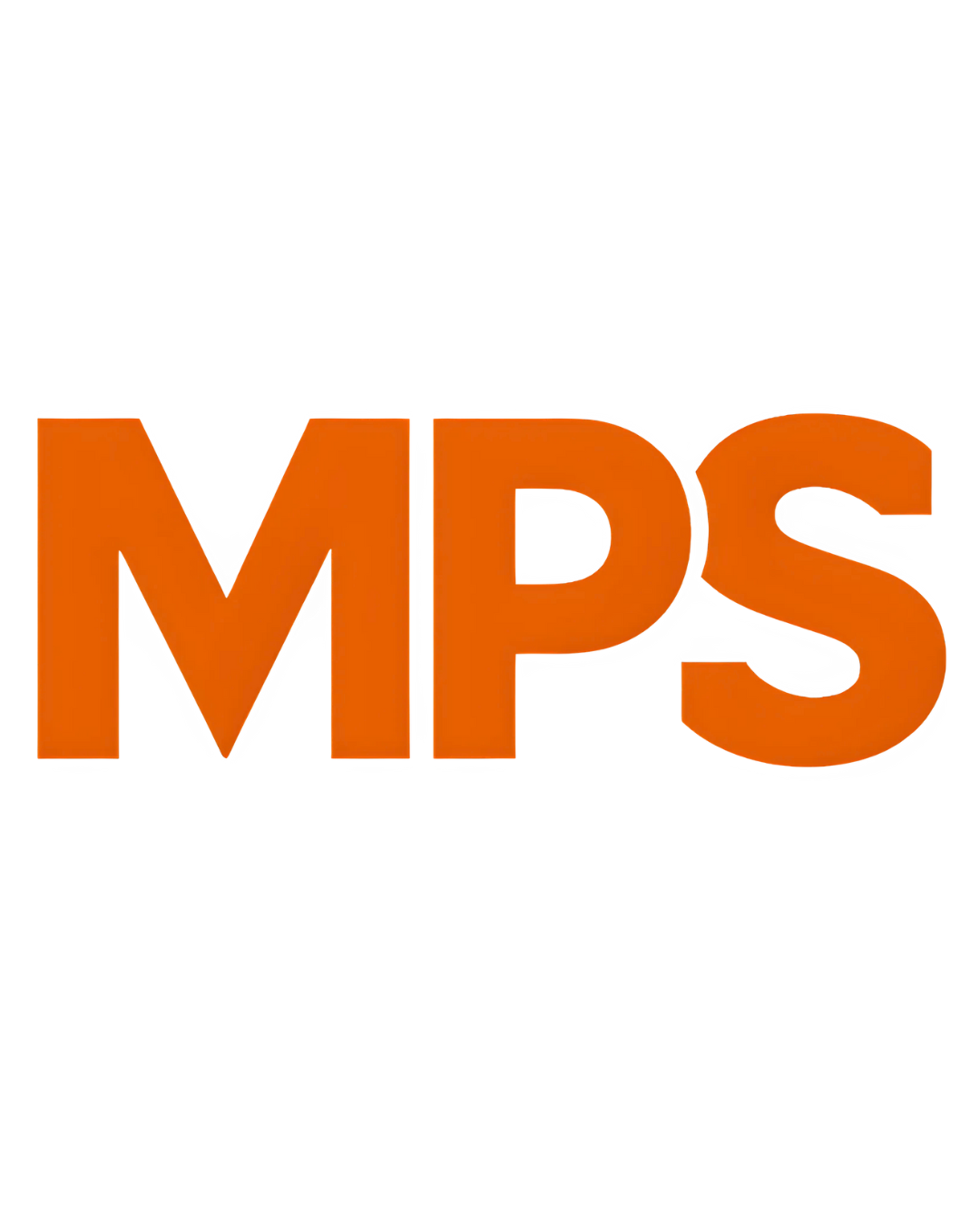 The letter mp is orange and black on a white background