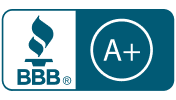 The bbb logo has a flame and a plus sign in a circle.