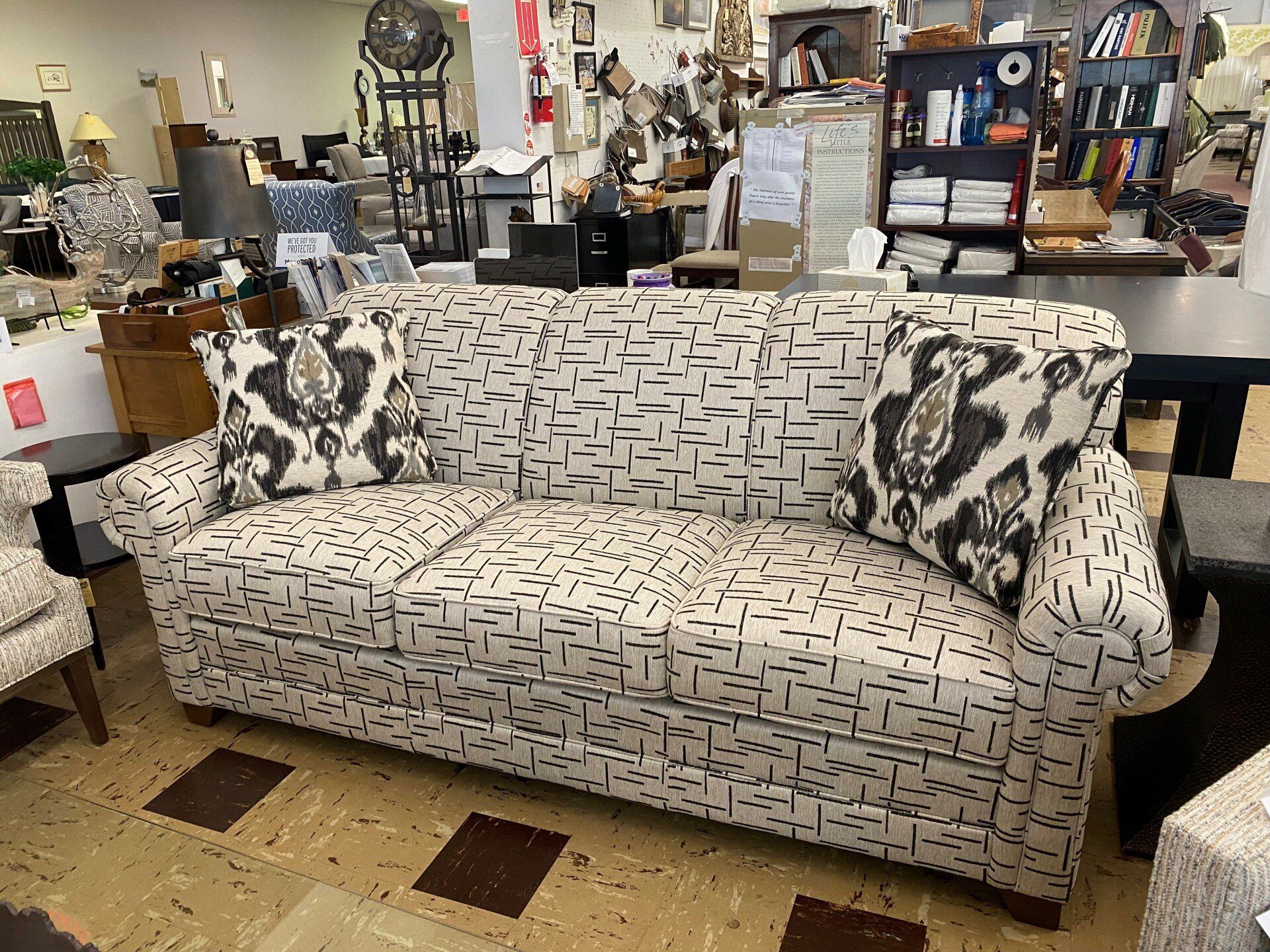 Pattern Couch With Pillows — Livonia, MI — Chris Furniture