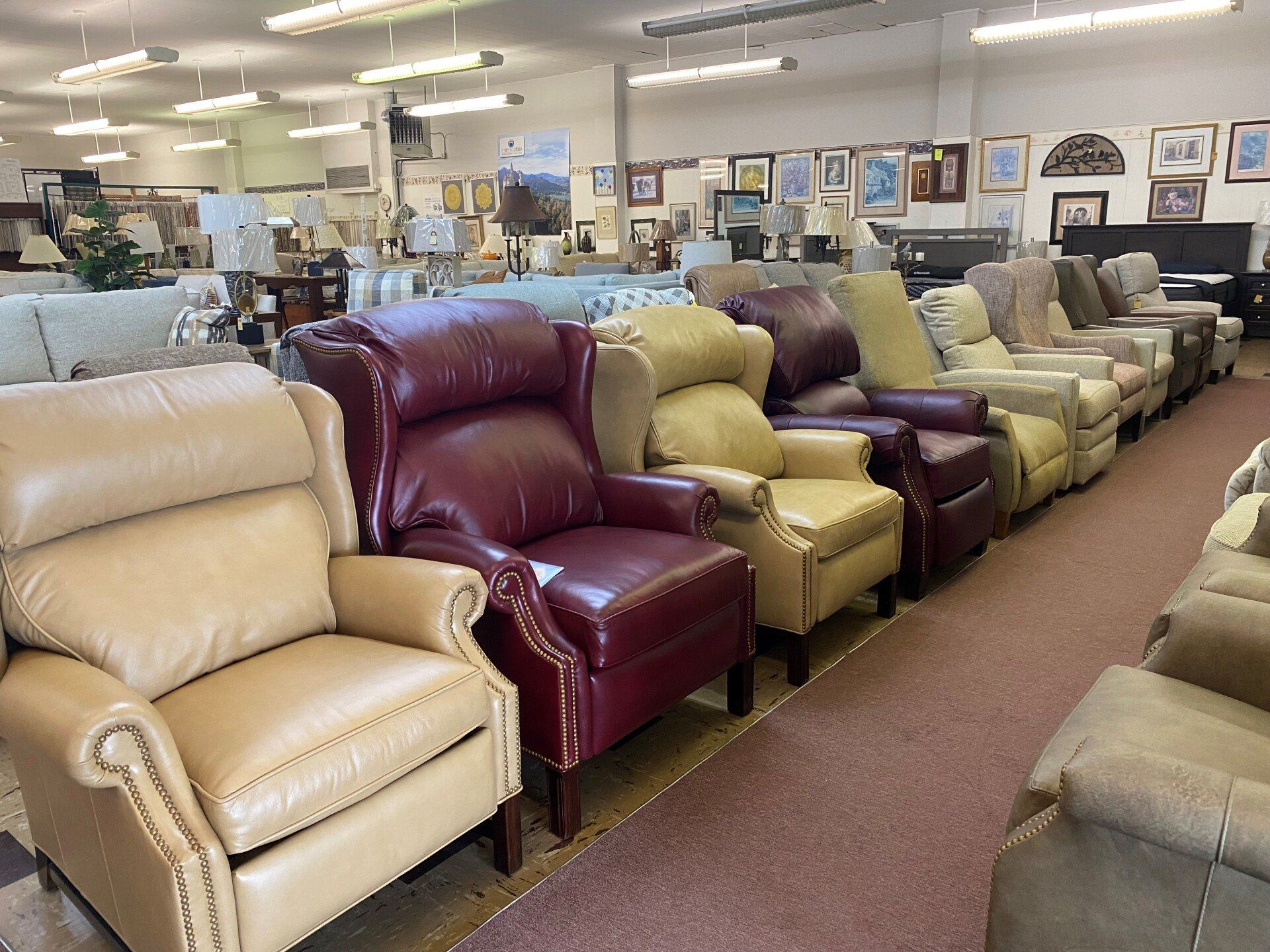 Red And Gold Recliner Chairs — Livonia, MI — Chris Furniture