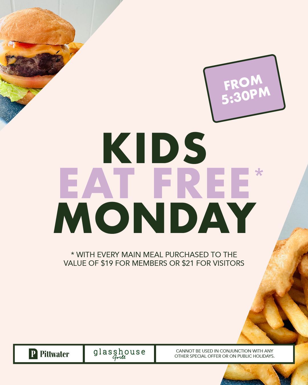 Kids eat free promotion at Glasshouse Grill, Mona Vale available from 5:30pm