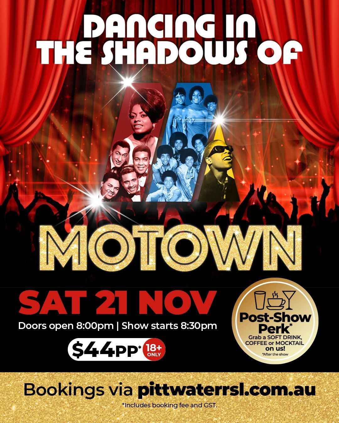 KISSTeria promotional poster advertising The Australian KISS Show with fiery rock-themed graphics