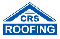 Blue and white CRS Roofing logo: a blue house shape with "CRS" above "ROOFING."