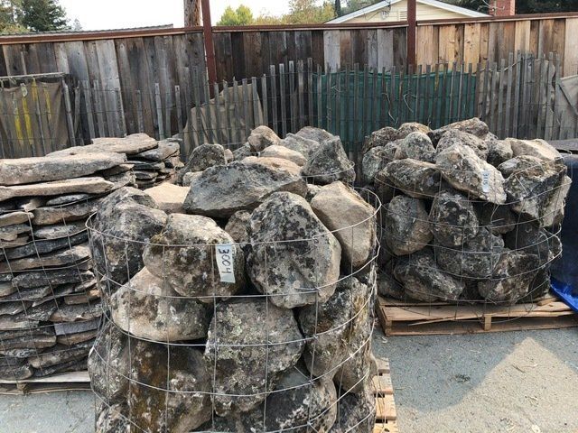 Bins of Large Rocks— Martinez, CA — MacAlvey's Nursery And Landscape Material