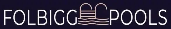 Folbigg Pools logo with stylized pool outline between words.
