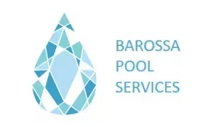 Logo for Barossa Pool Services featuring a blue and teal water droplet composed of geometric shapes.