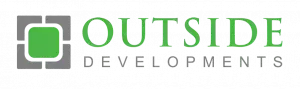 Logo of Outside Developments with a green and gray square icon. Text reads 