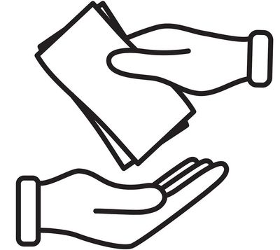 Line icon- money on hand