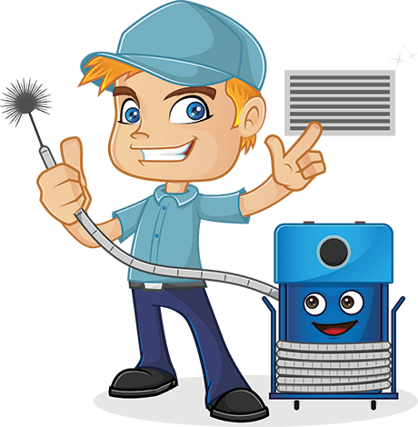 HVAC Technician holding cleaning machine