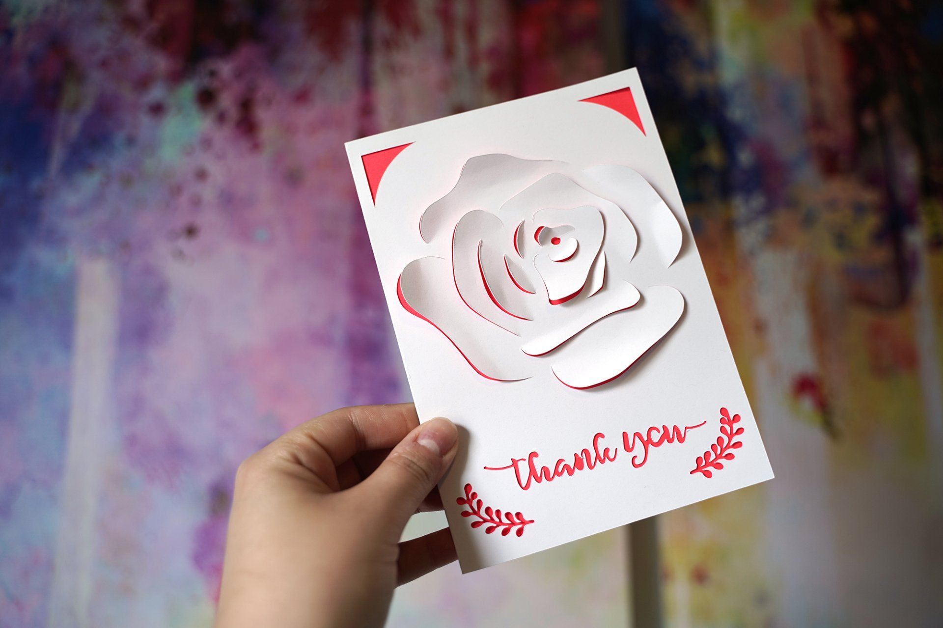 Rose Thank You Popup Card