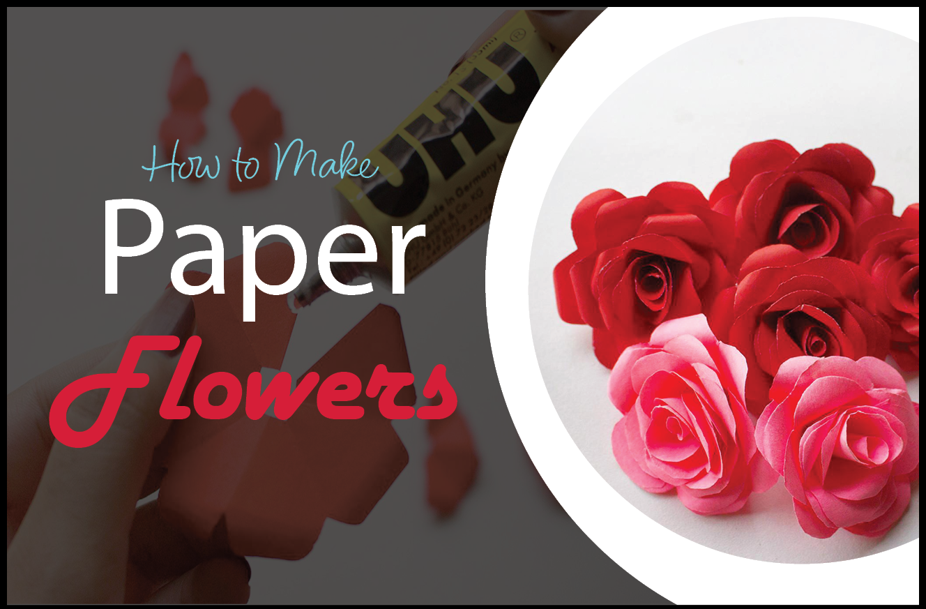 Red and pink DIY paper rose flowers