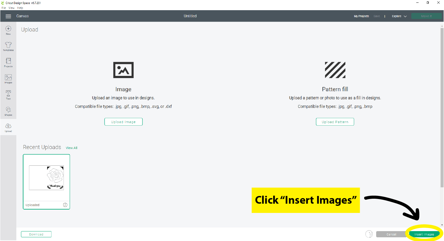 click insert images
