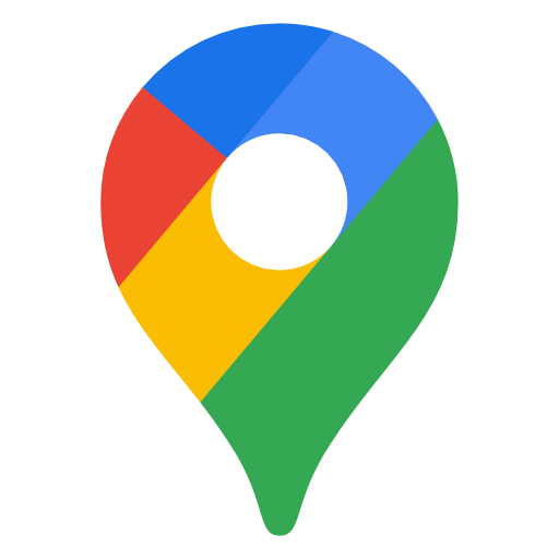 Eine Stecknadel von Google Maps mit einem weißen Kreis in der Mitte.