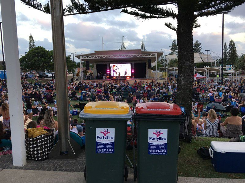 Party Bins At Music Event — Bin Hire in Sunshine Coast, QLD