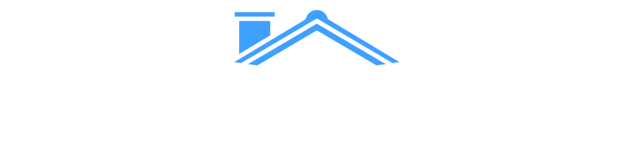 Blue house roof with chimney icon.