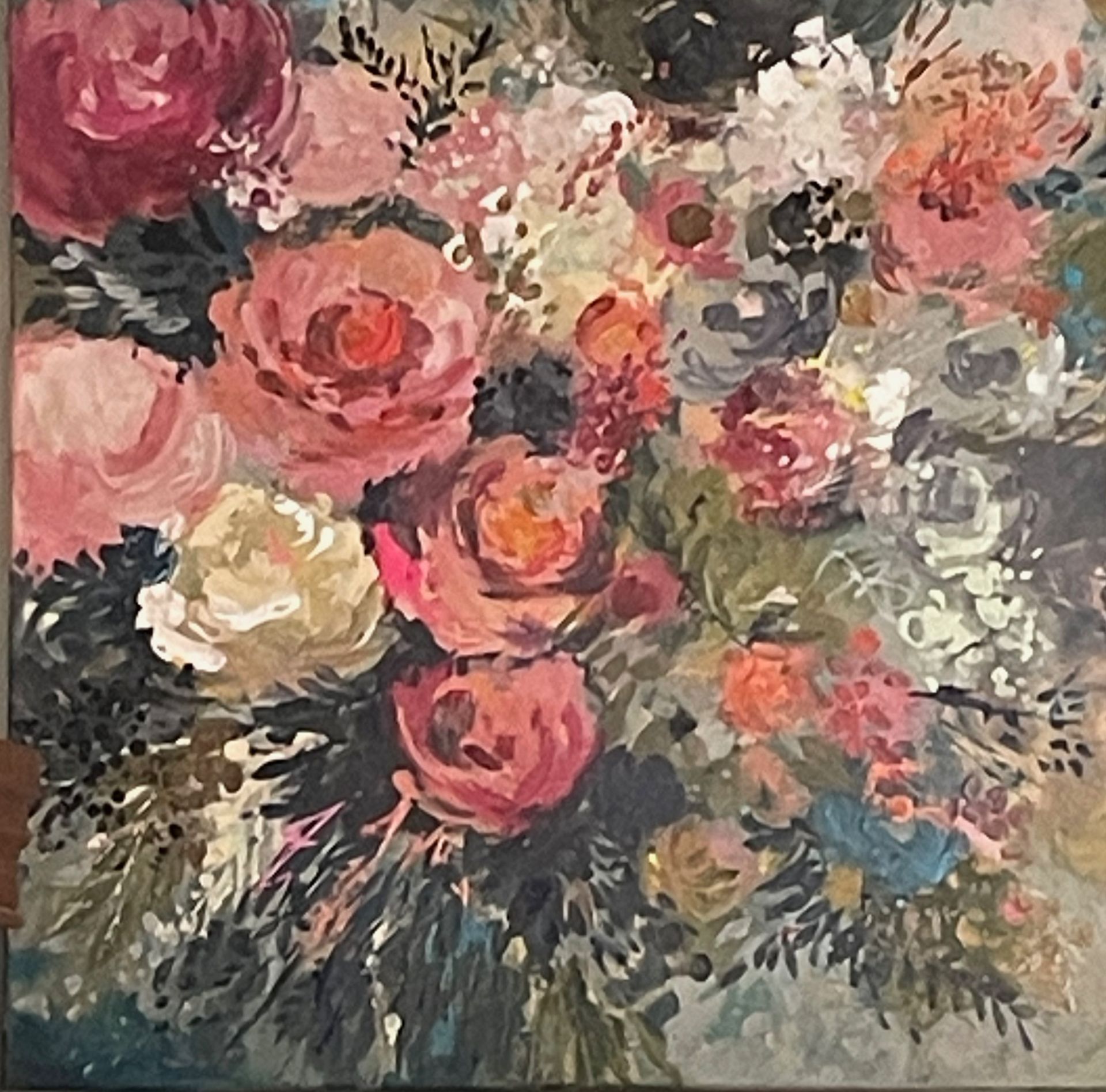 Floral painting bright colours original artwork tipperleyhill